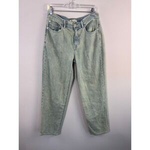 Madewell The Dad Jean Pale Daffodil Acid Wash Straight Leg Jeans Size 26W